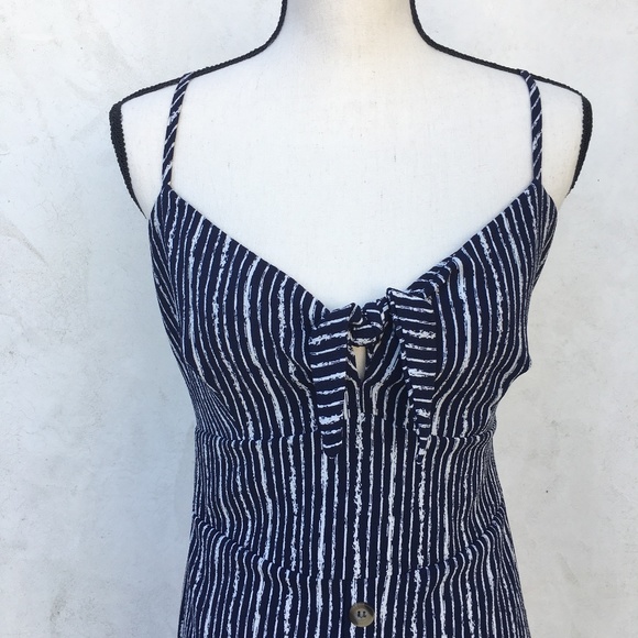 M. Fredric Button Tie Front Midi Dress Size M - Picture 2 of 7